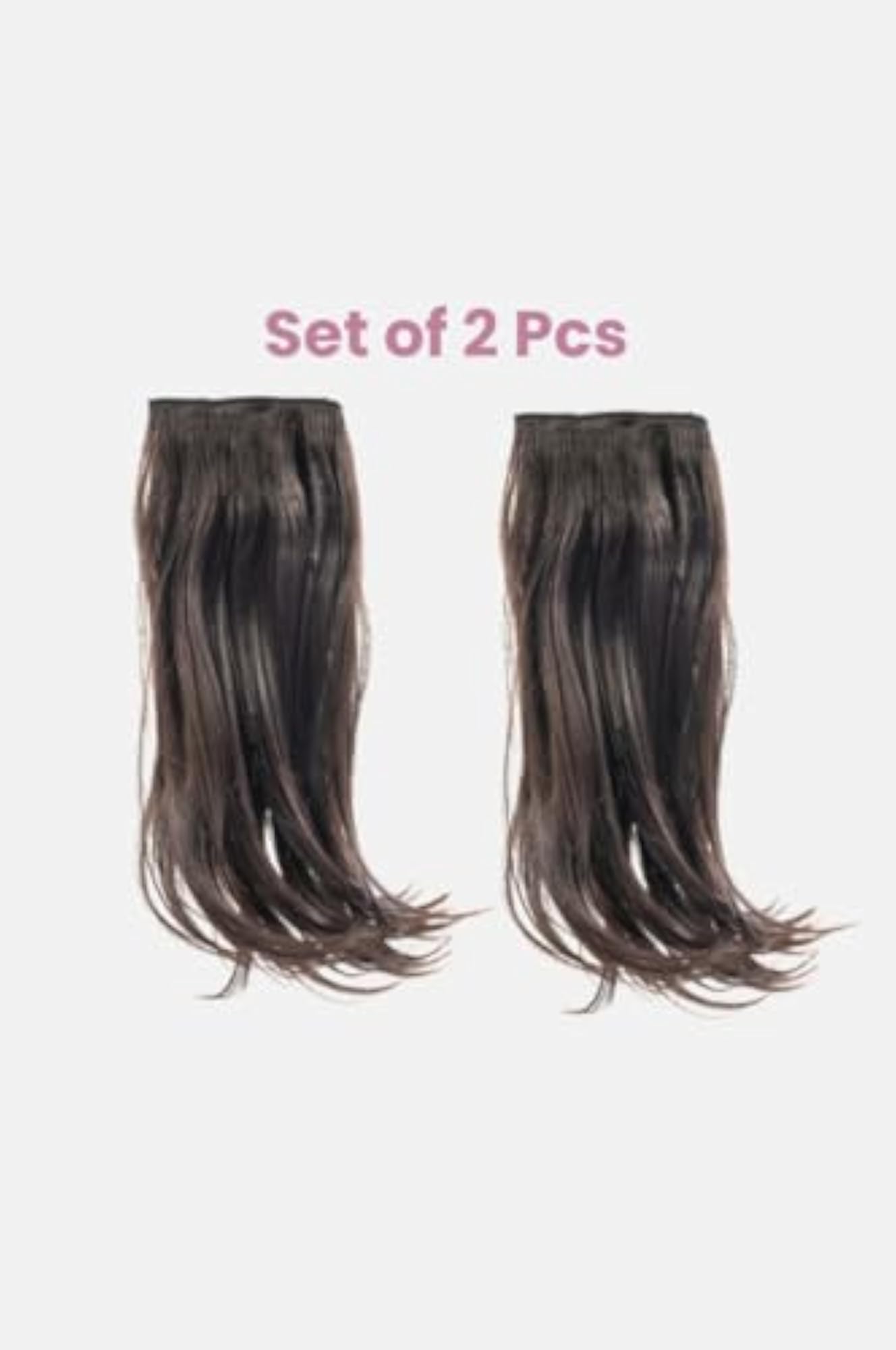2pc Scarlett Wave Side Bang Clip-Ins, Natural Brown